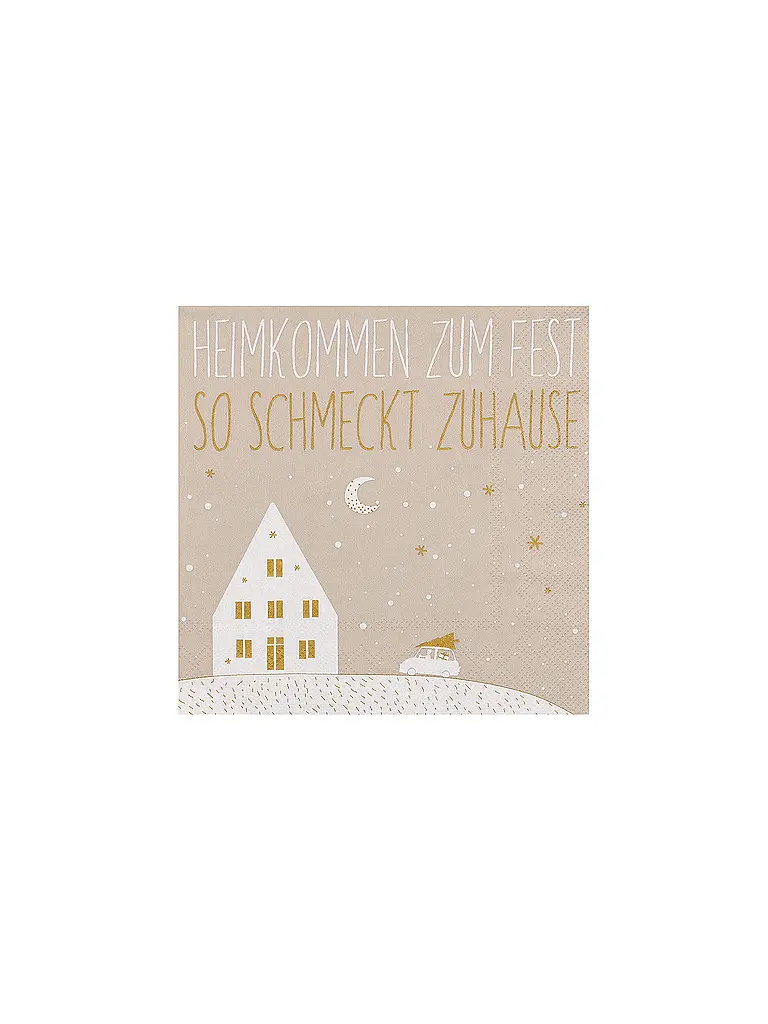 RAEDER | Weihnachts-Servietten 33x33cm  | Camel
