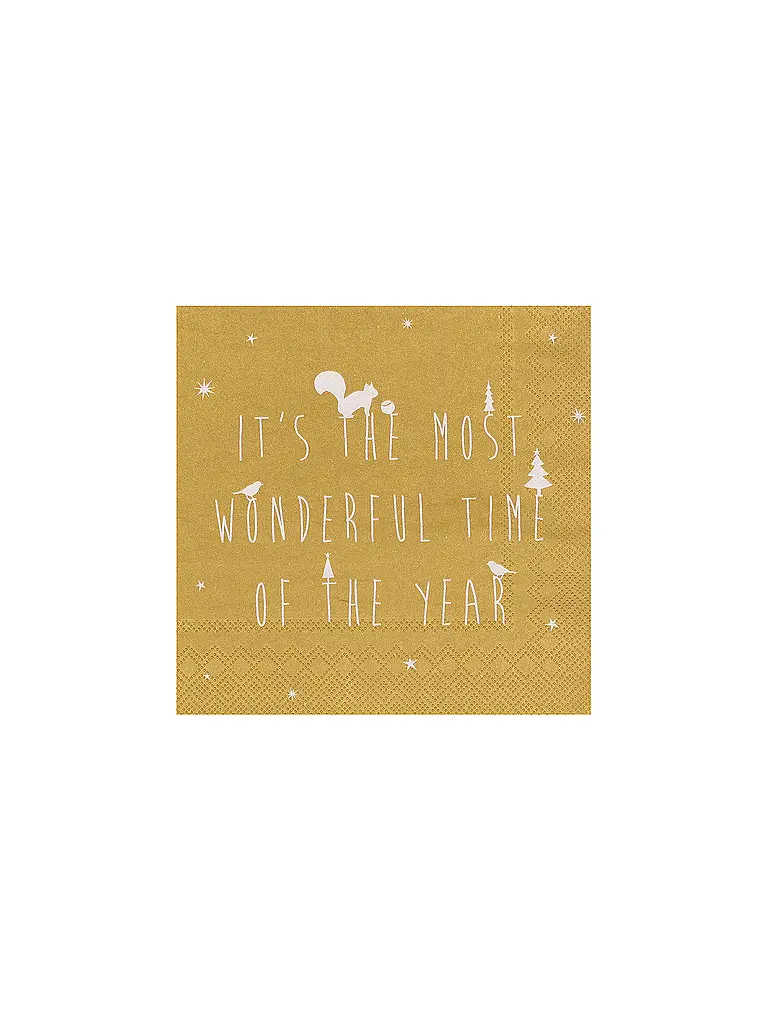 RAEDER | Weihnachts-Servietten 33x33cm  | Gold