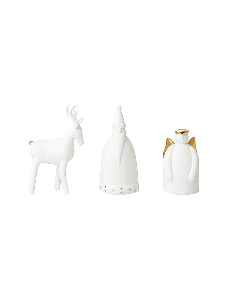 RAEDER | Weihnachtsfiguren 3er Set weiss  | Weiss