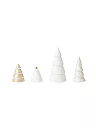 RAEDER | Weihnachtsfiguren 4er-Set Tannen Porzellan  | Weiss