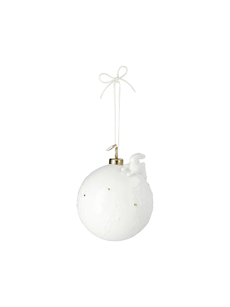 RAEDER | Weihnachtskugel 8cm Hase  | Weiss