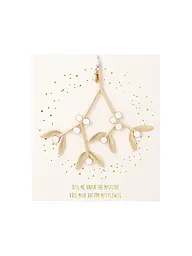RAEDER | Weihnachtsornament Mistelzweig Küss mich  | Gold