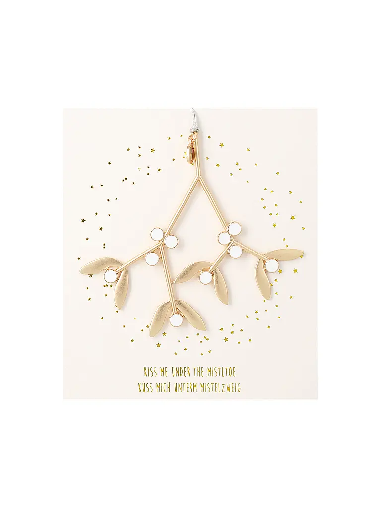 RAEDER | Weihnachtsornament Mistelzweig Küss mich  | Gold