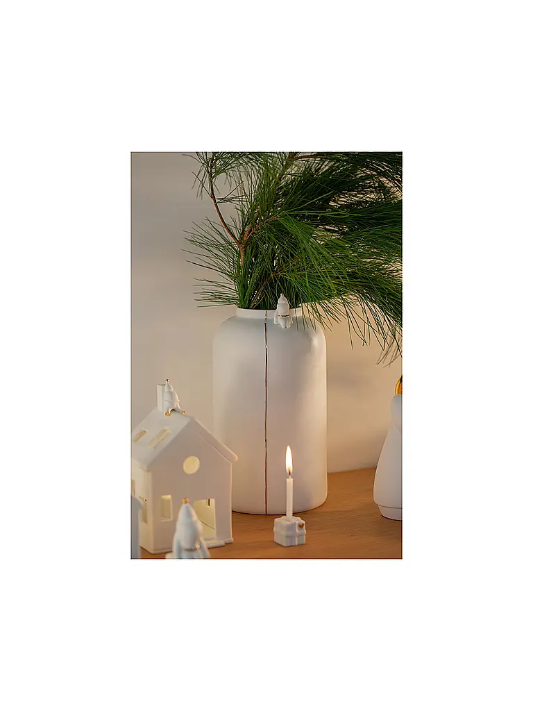 RAEDER | Weihnachtsvase Santas Winterblume  | Weiss
