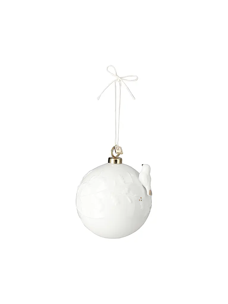 RAEDER | Weinachtskugel 8cm Vogel  | Weiss