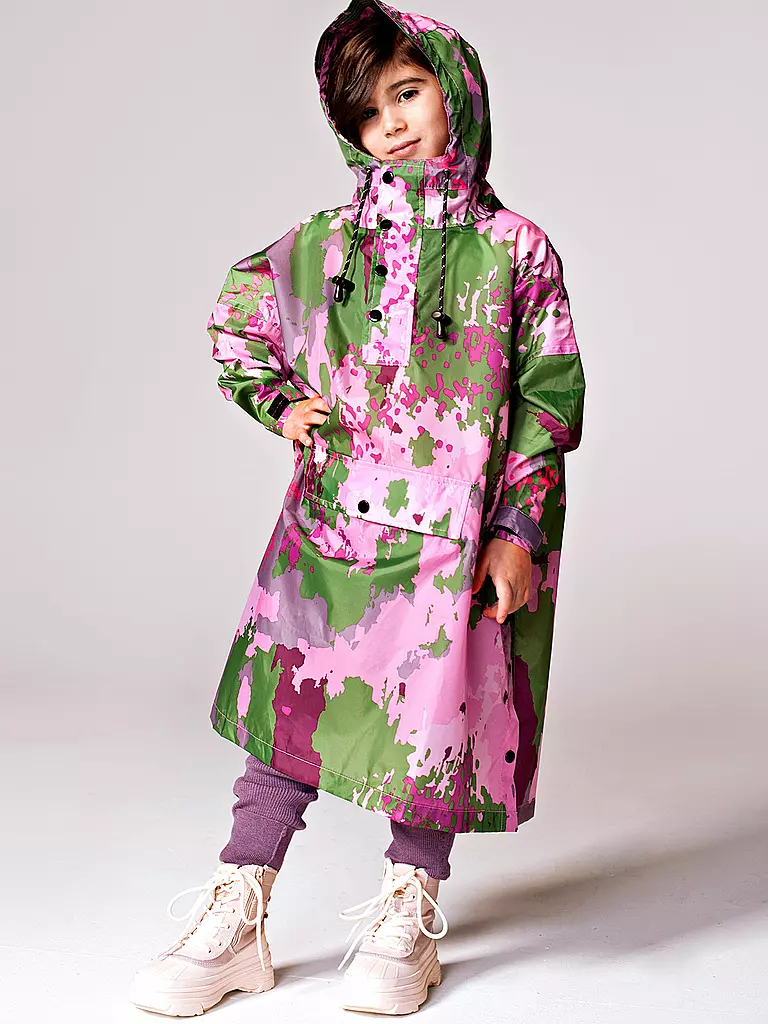 RAINKISS | Kinder Regenjacke - Regenponcho Digi Spring | braun