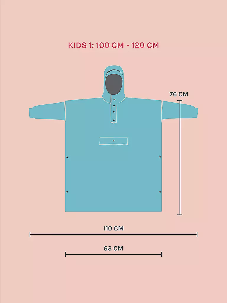 RAINKISS | Kinder Regenjacke - Regenponcho Jungle Com | blau