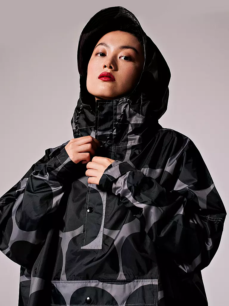 RAINKISS | Regenjacke - Regenponcho Black Polka | schwarz