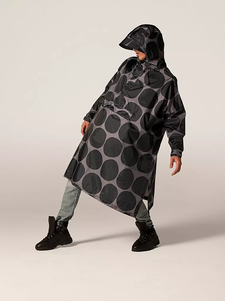 RAINKISS | Regenjacke - Regenponcho Black Polka | schwarz