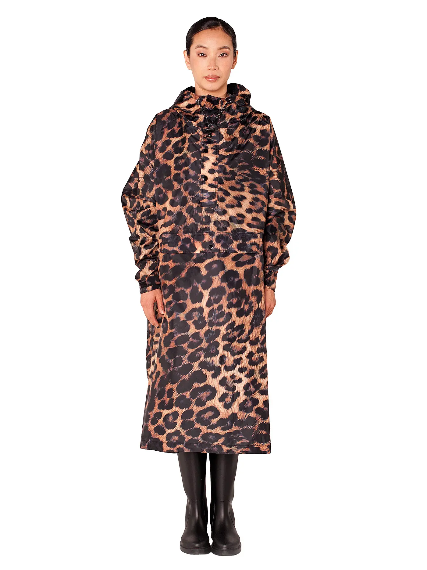 RAINKISS | Regenjacke - Regenponcho Black Polka | camel