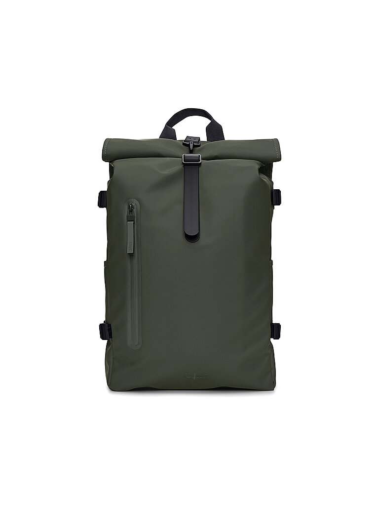 RAINS Rucksack Rolltop Large  grün