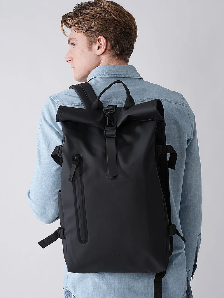 RAINS Rucksack Rolltop Large hellgrün herren 4