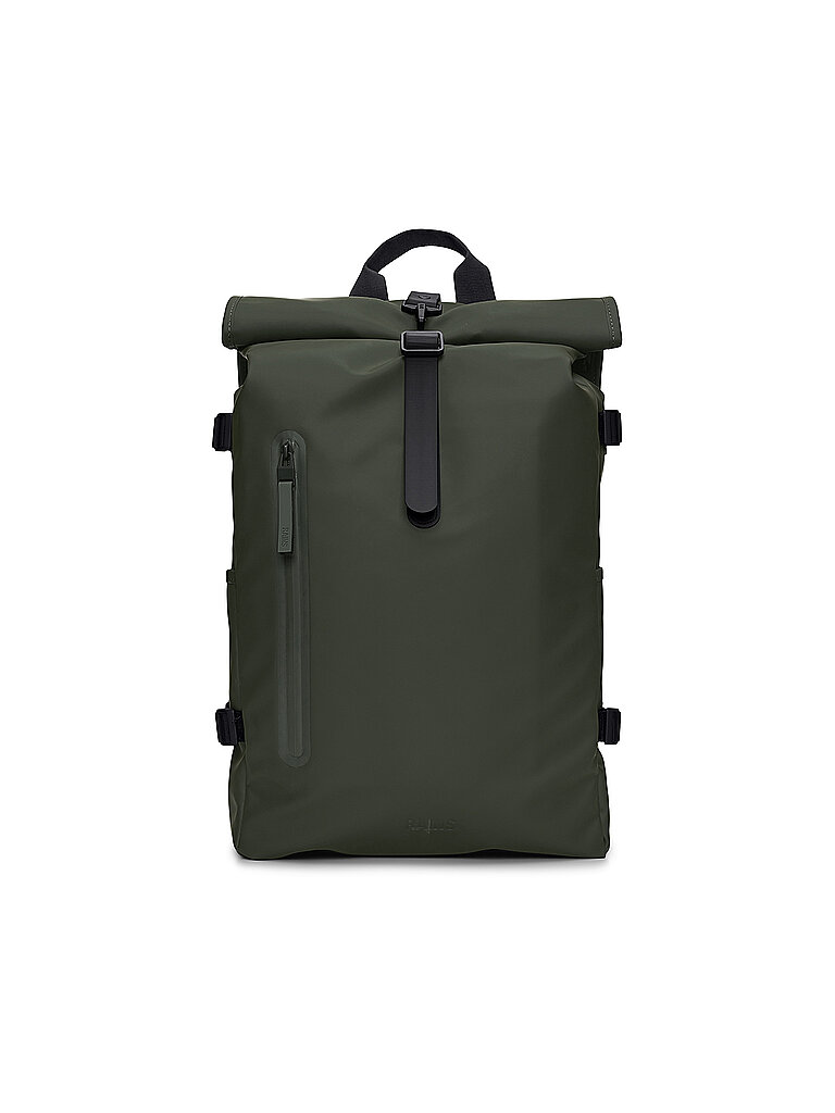 RAINS Rucksack Rolltop Large  grün