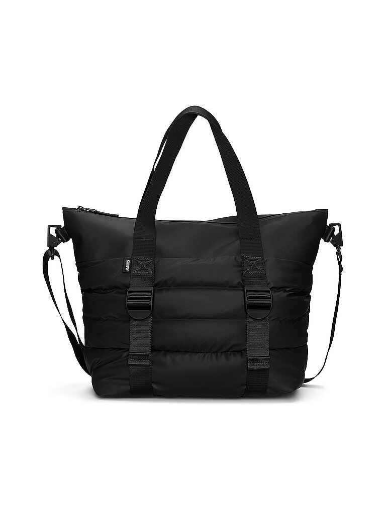 RAINS Tasche - Henkeltasche PUFFER MIX TOTE BAG MINI W3 schwarz