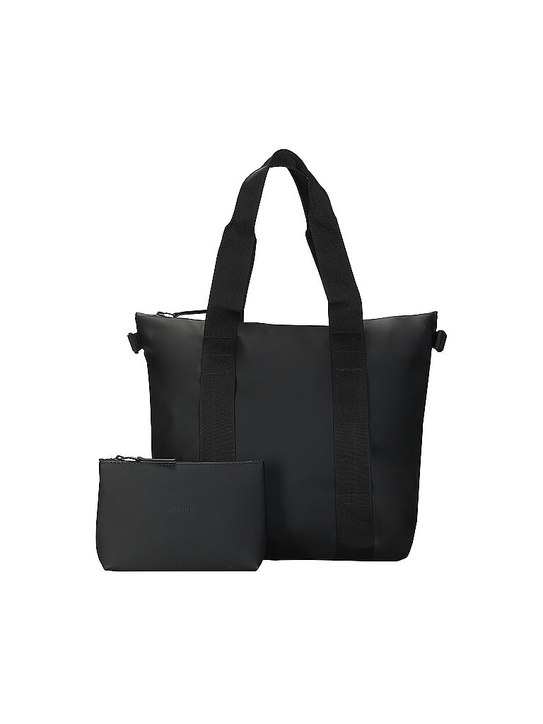 RAINS Set 2-2teilig Henkeltasche und Kosmetiktasche  schwarz damen