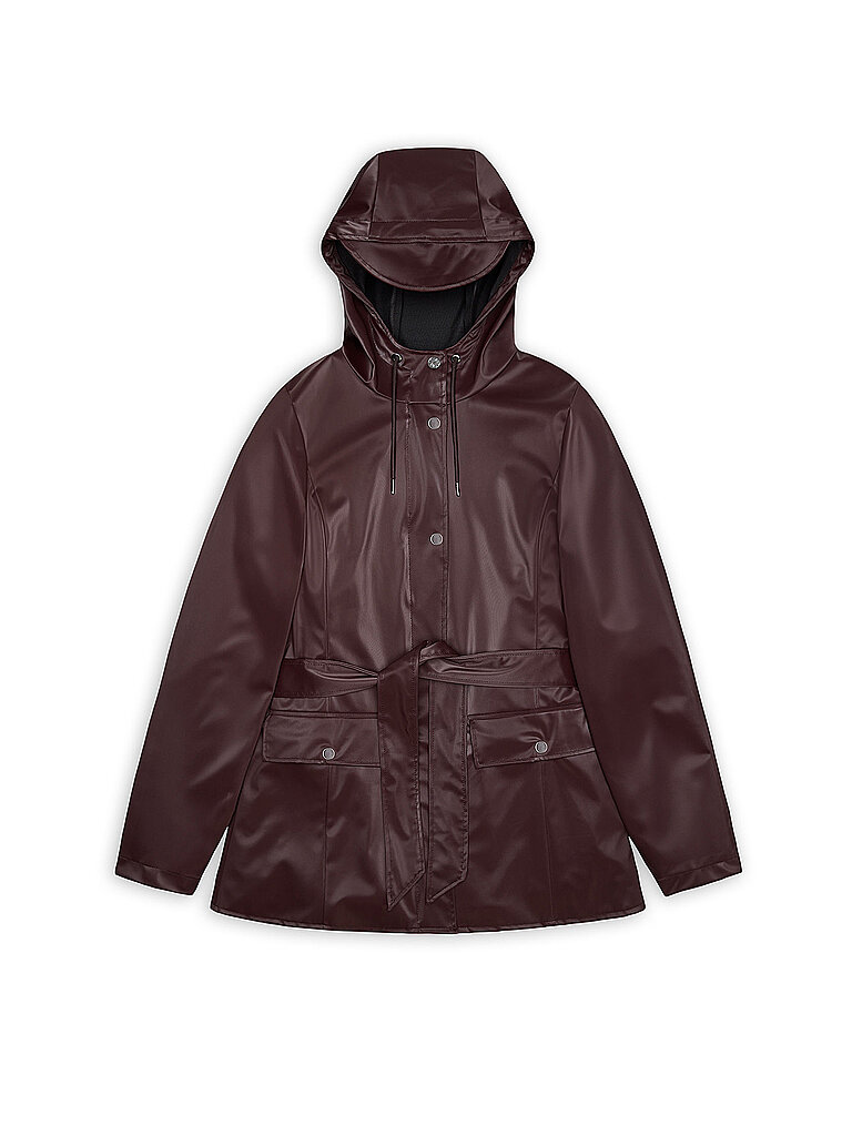 RAINS Regenjacke CURVE JACKET W3 dunkelrot | M