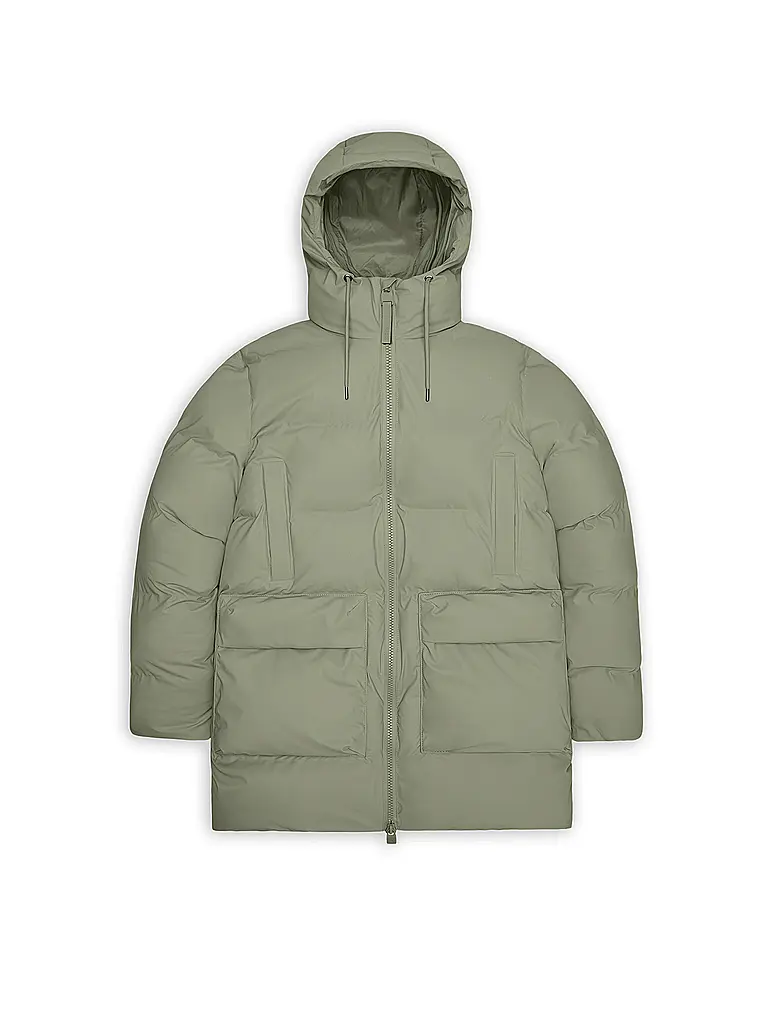 RAINS | Parka ALTA LONG PUFFER CARGO J | hellgrün