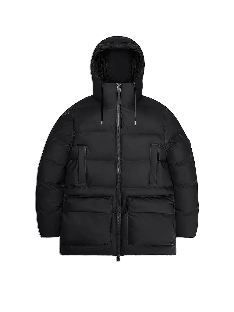 RAINS | Parka ALTA LONG PUFFER CARGO J | schwarz