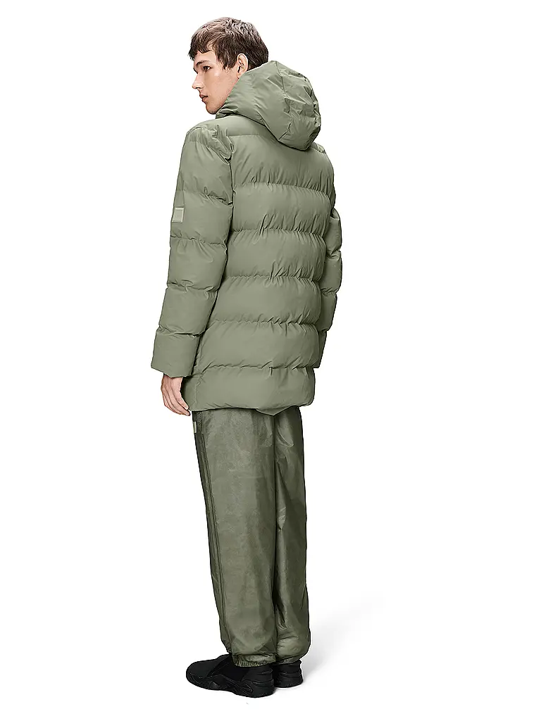 RAINS | Parka ALTA LONG PUFFER CARGO J | hellgrün