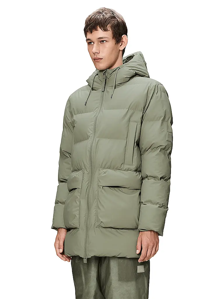 RAINS | Parka ALTA LONG PUFFER CARGO J | hellgrün