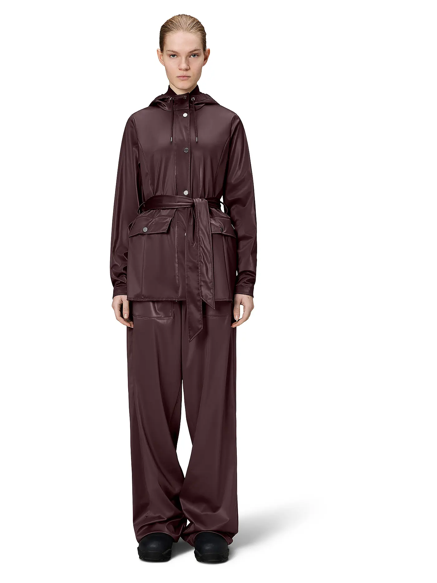 RAINS | Regenjacke CURVE JACKET W3 | dunkelrot