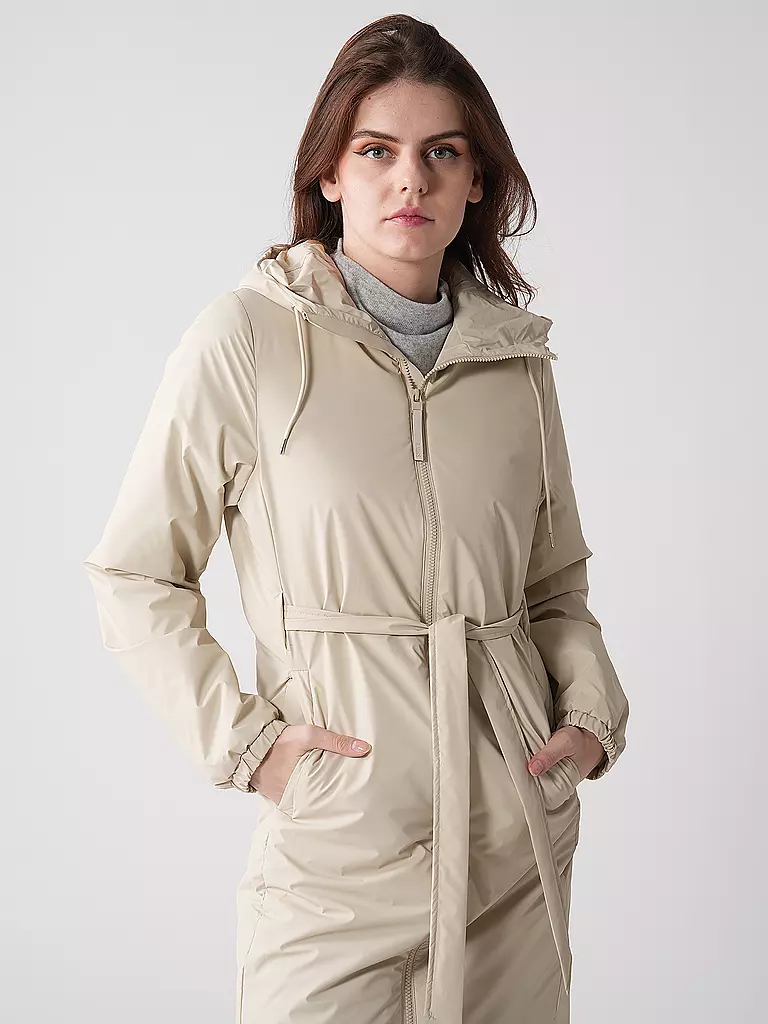 RAINS | Regenjacke LOHJA LONG INSULTED CURVED JACKET  | beige