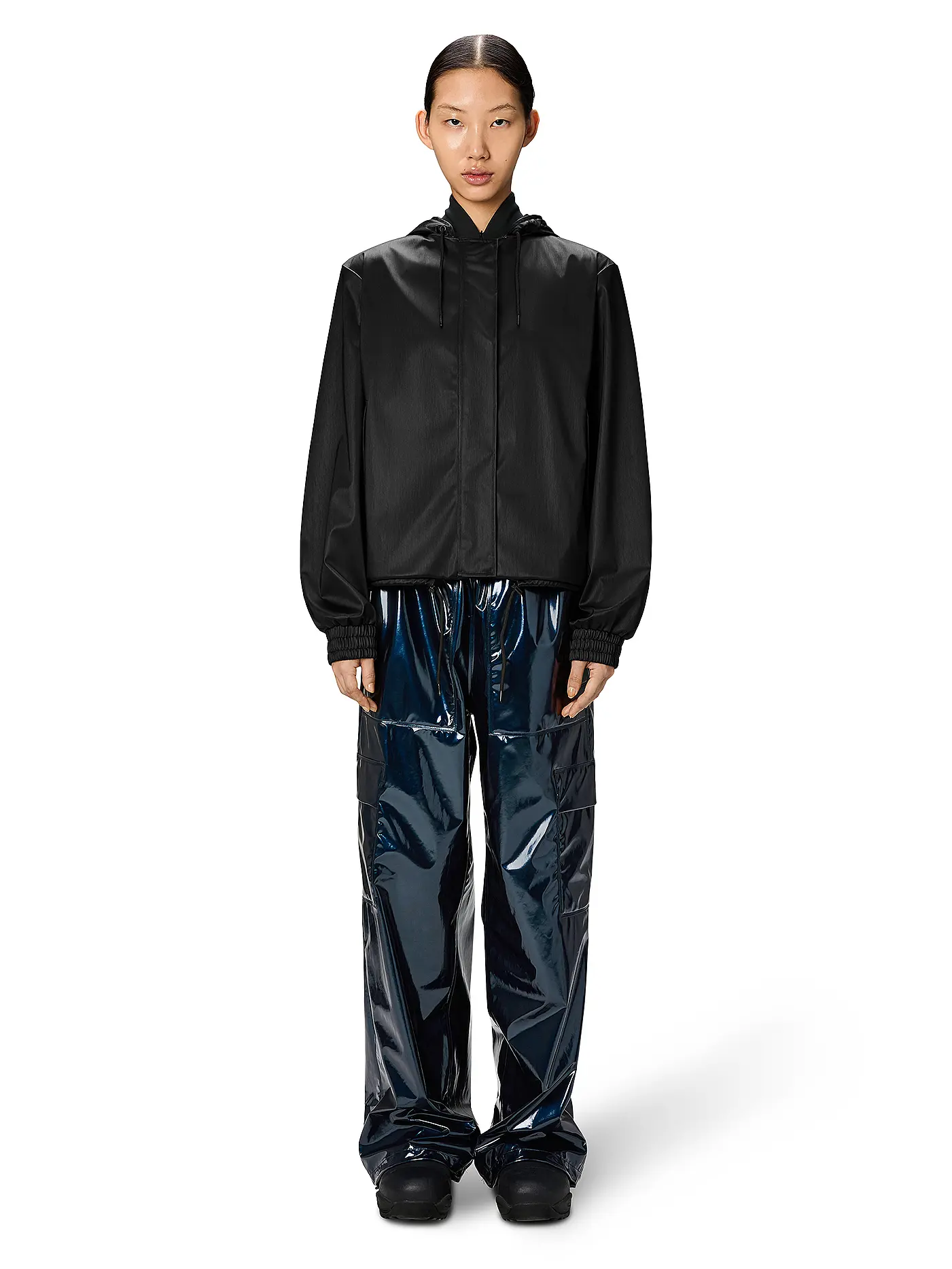 RAINS | Regenjacke STRING W JACKET | schwarz
