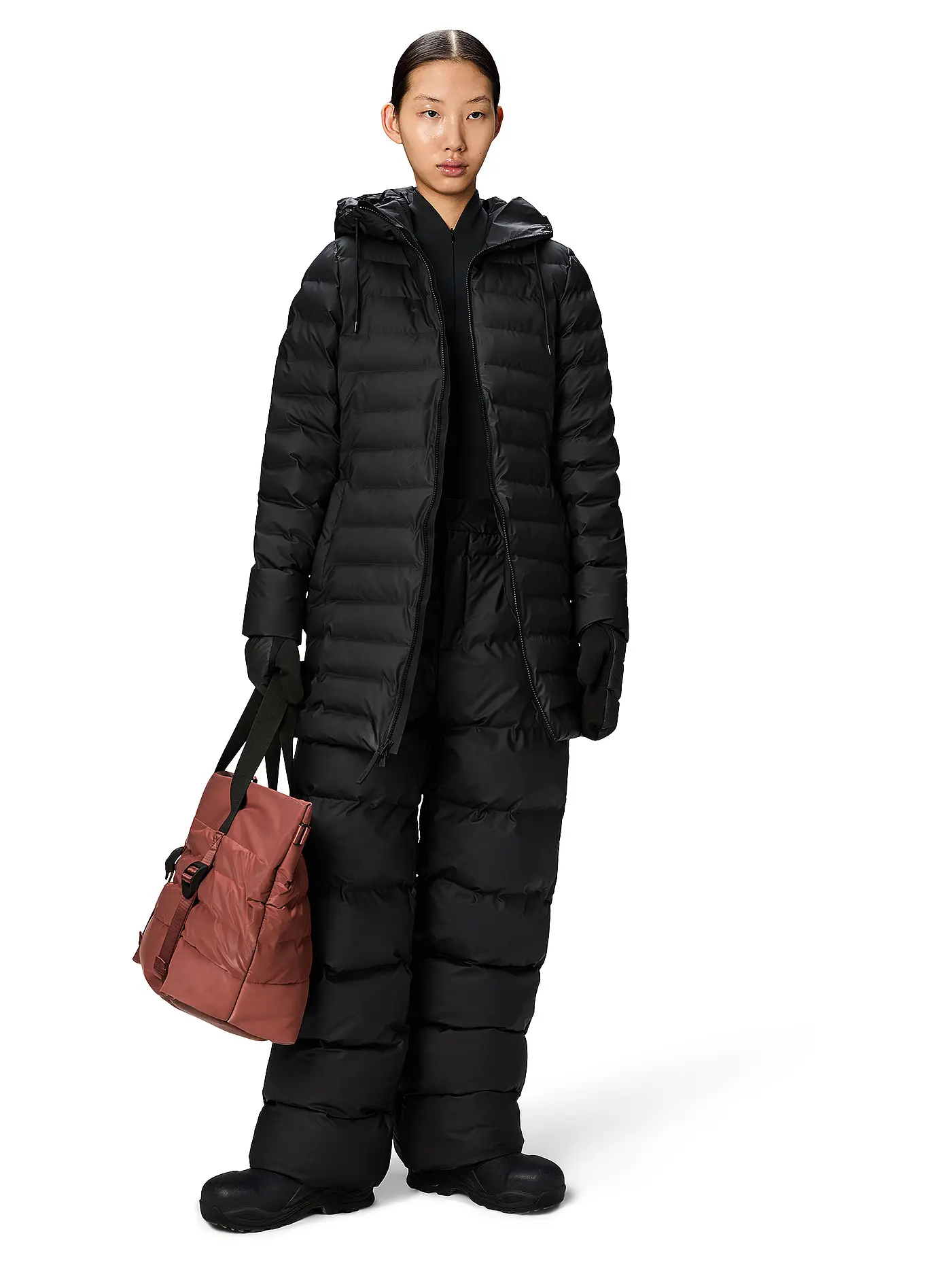 RAINS | Steppjacke LOHJA LONG  | schwarz