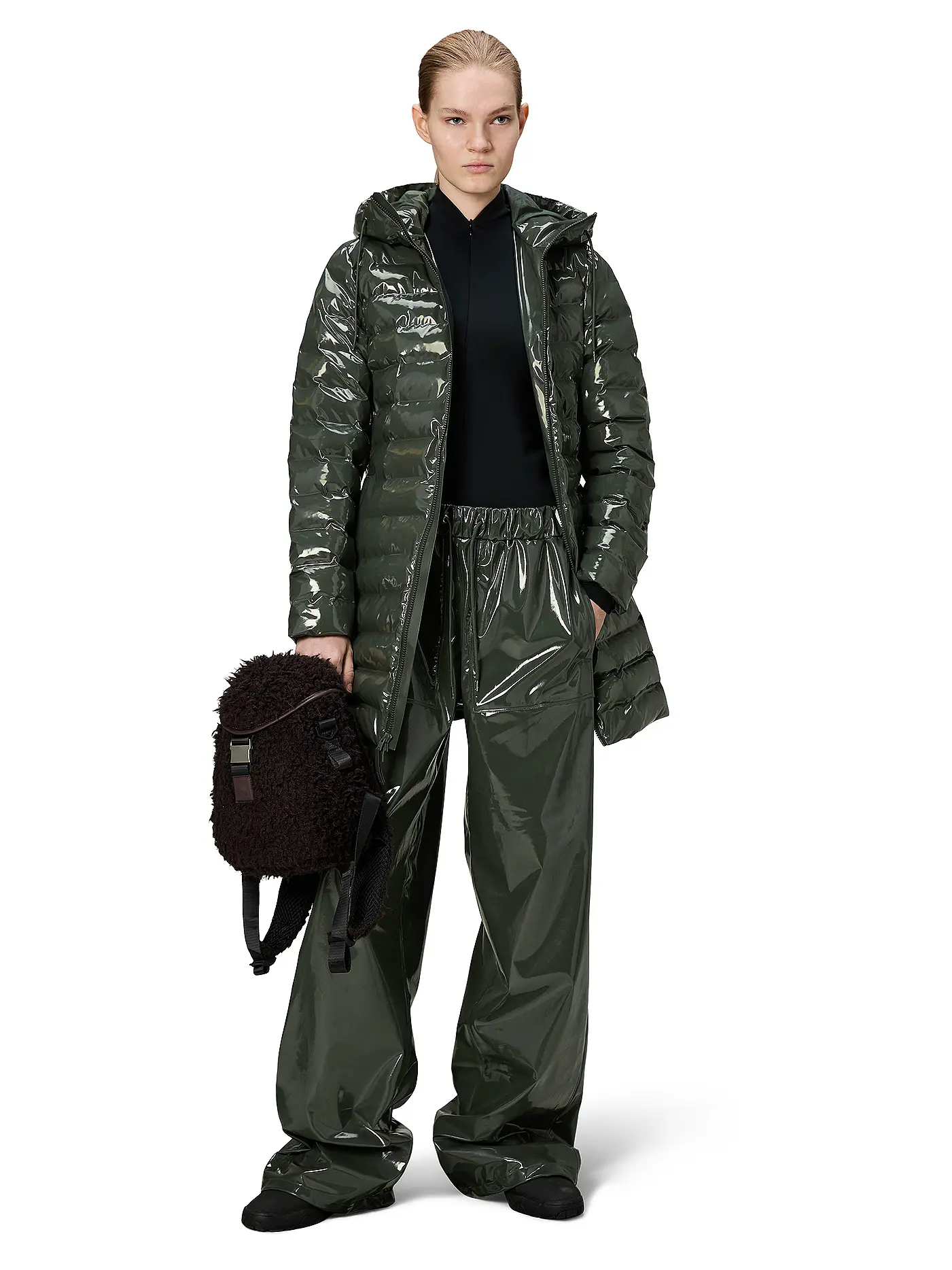 RAINS | Steppjacke LOHJA LONG  | olive