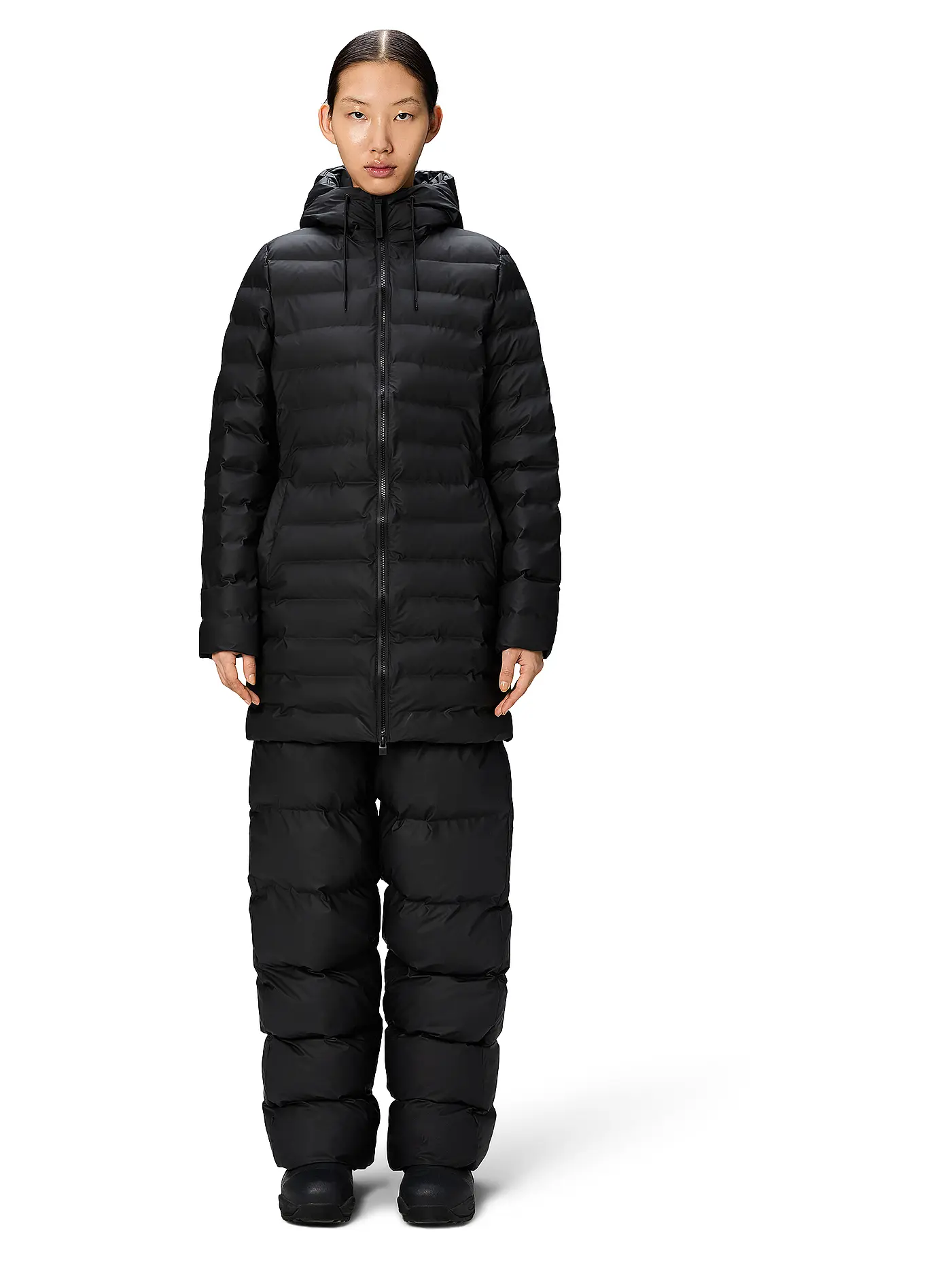 RAINS | Steppjacke LOHJA LONG  | schwarz