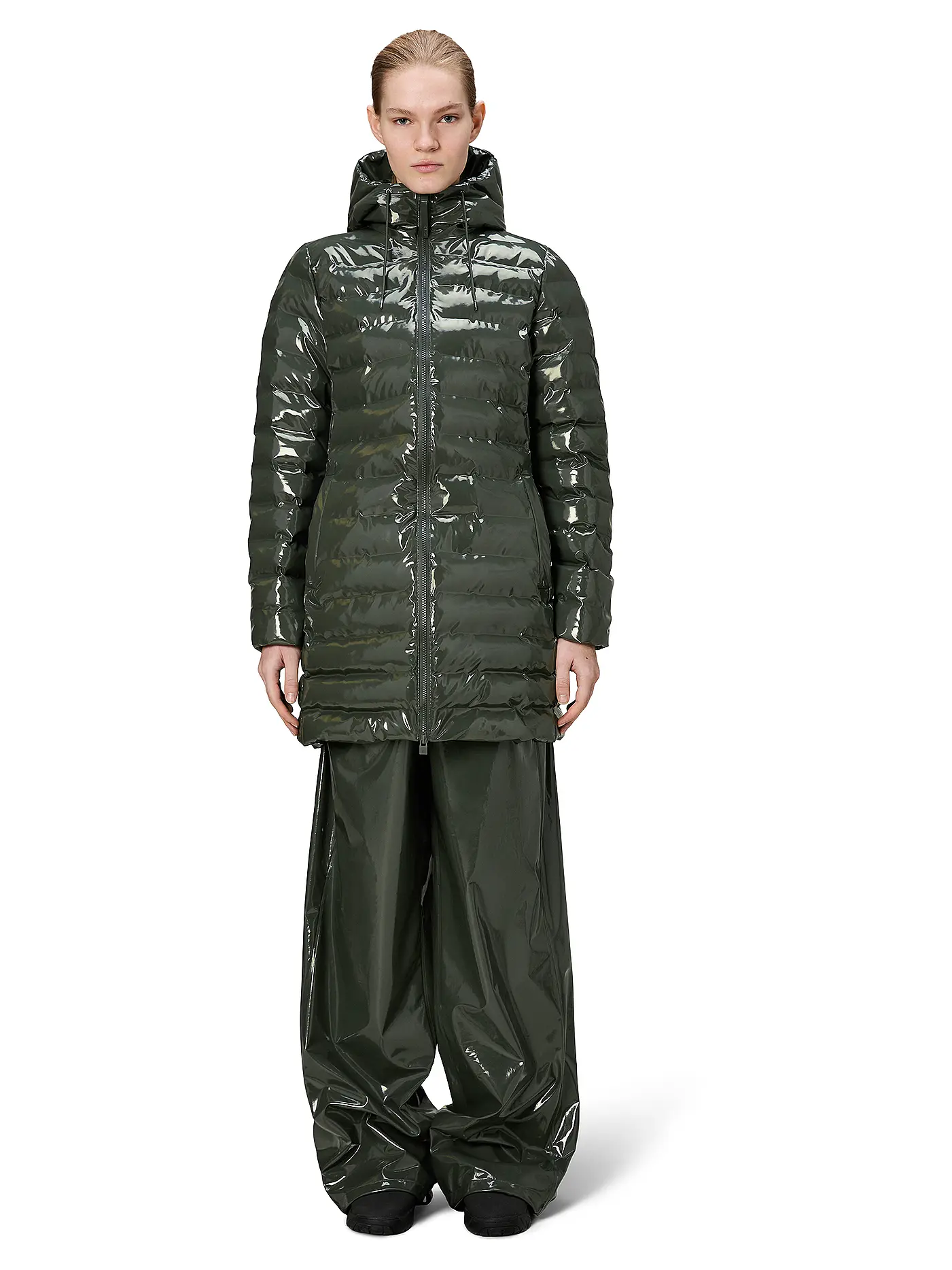 RAINS | Steppjacke LOHJA LONG  | olive
