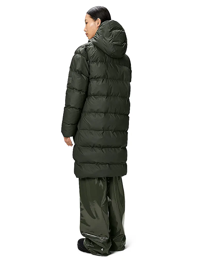 RAINS | Steppmantel ALTA LONGER PUFFER JACKET | grün