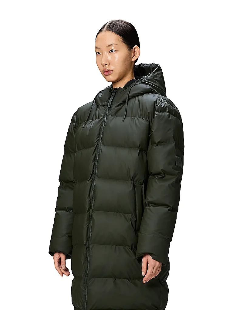 RAINS | Steppmantel ALTA LONGER PUFFER JACKET | grün