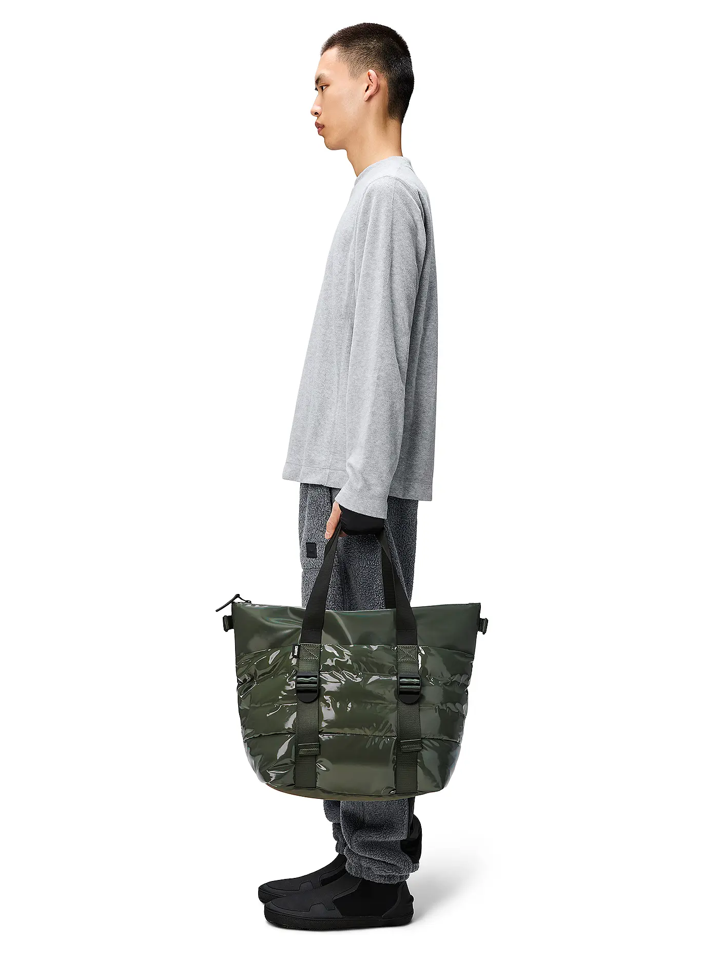 RAINS | Tasche - Henkeltasche PUFFER MIX TOTE BAG MINI W3 | olive