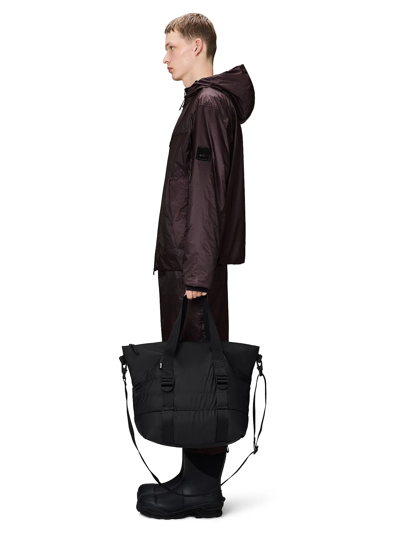 RAINS | Tasche - Henkeltasche PUFFER MIX TOTE BAG MINI W3 | schwarz