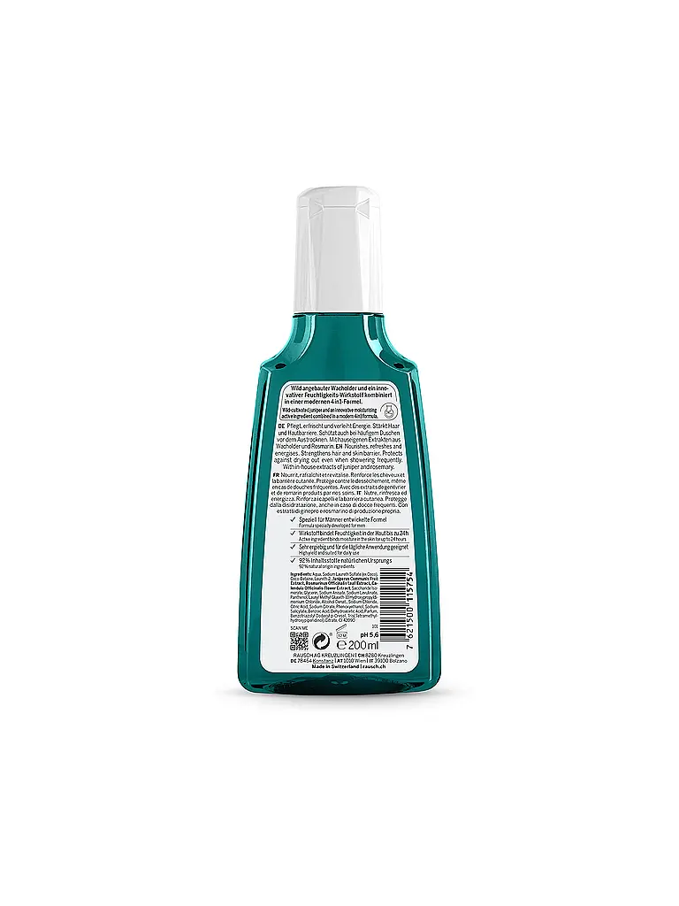 RAUSCH |  Energy-Boost-Shampoo mit Wacholder 200ml | keine Farbe