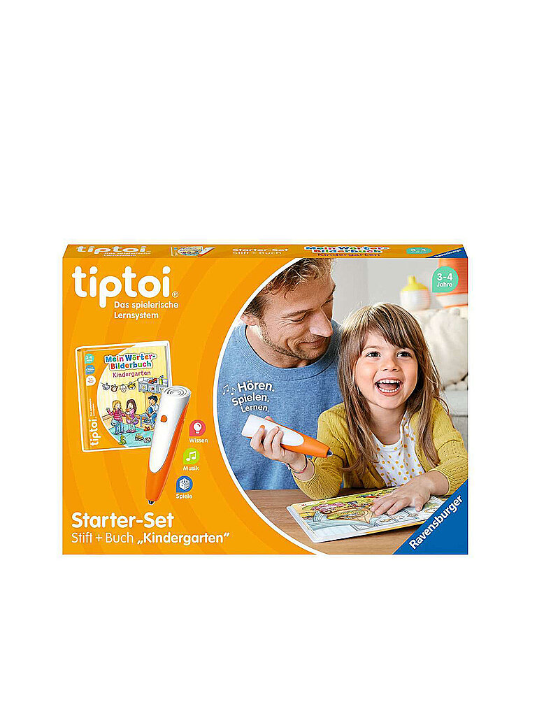 RAVENSBURGER Starter-Set Stift und Wörter-Bilderbuch Kindergarten
