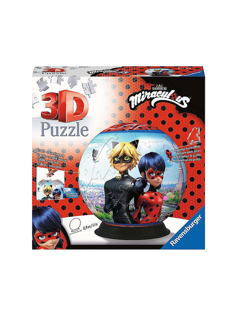 RAVENSBURGER | 3D Puzzle 11167 - Puzzle-Ball Miraculous - 72 Teile | keine Farbe