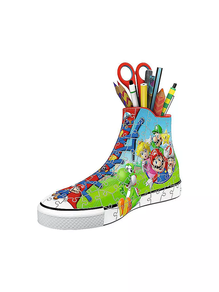 RAVENSBURGER | 3D Puzzle Sneaker Super Mario 11267 - praktischer Stiftehalter im Super Mario Design - 108 Teile | keine Farbe