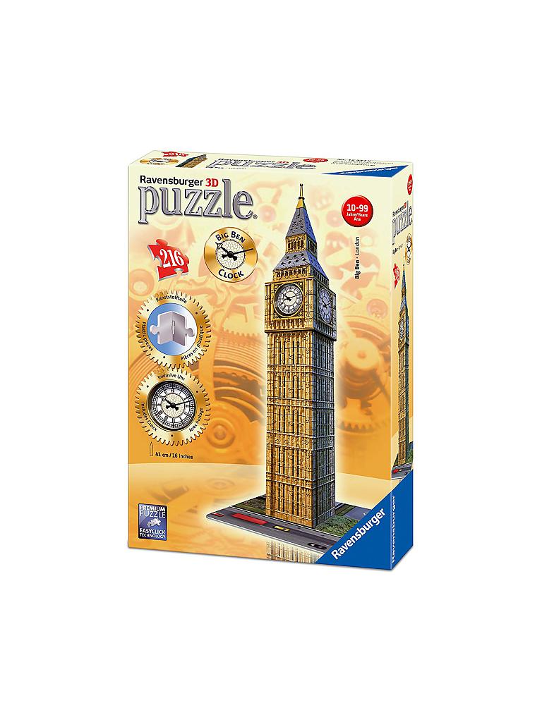 RAVENSBURGER | 3D-Puzzle - Big Ben mit echter Uhr 216-teilig | keine Farbe