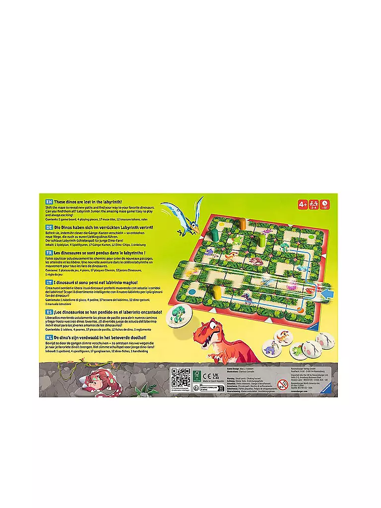 RAVENSBURGER | Brettspiel - Dino Junior Labyrinth | keine Farbe