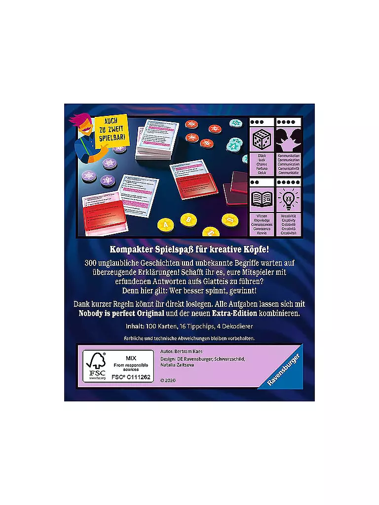 RAVENSBURGER | Brettspiel- Nobody is perfect Mini Edition | keine Farbe