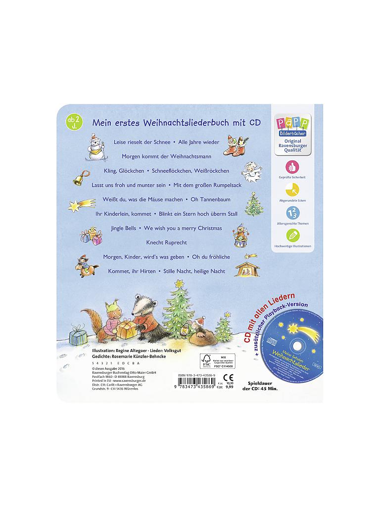 RAVENSBURGER | Buch - Meine liebsten Weihnachtslieder (Pappbilderbuch inkl. CD) | transparent