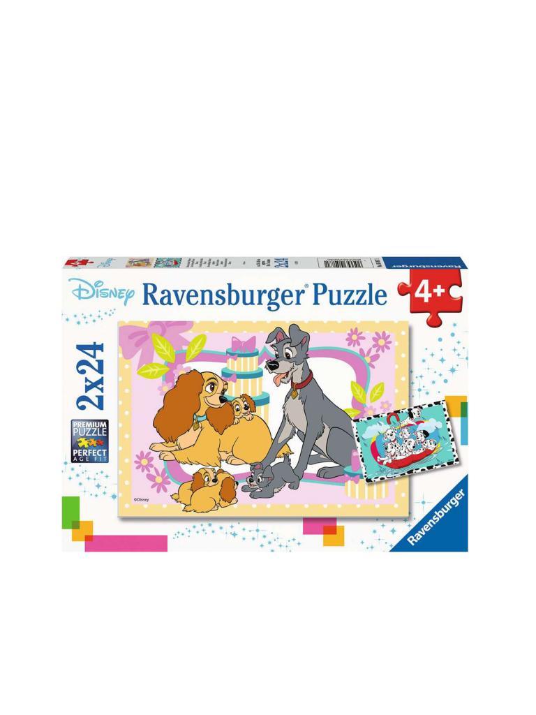 RAVENSBURGER | Kinderpuzzle - Animal Friends, Disneys liebste Welpen 2x24 Teile | keine Farbe
