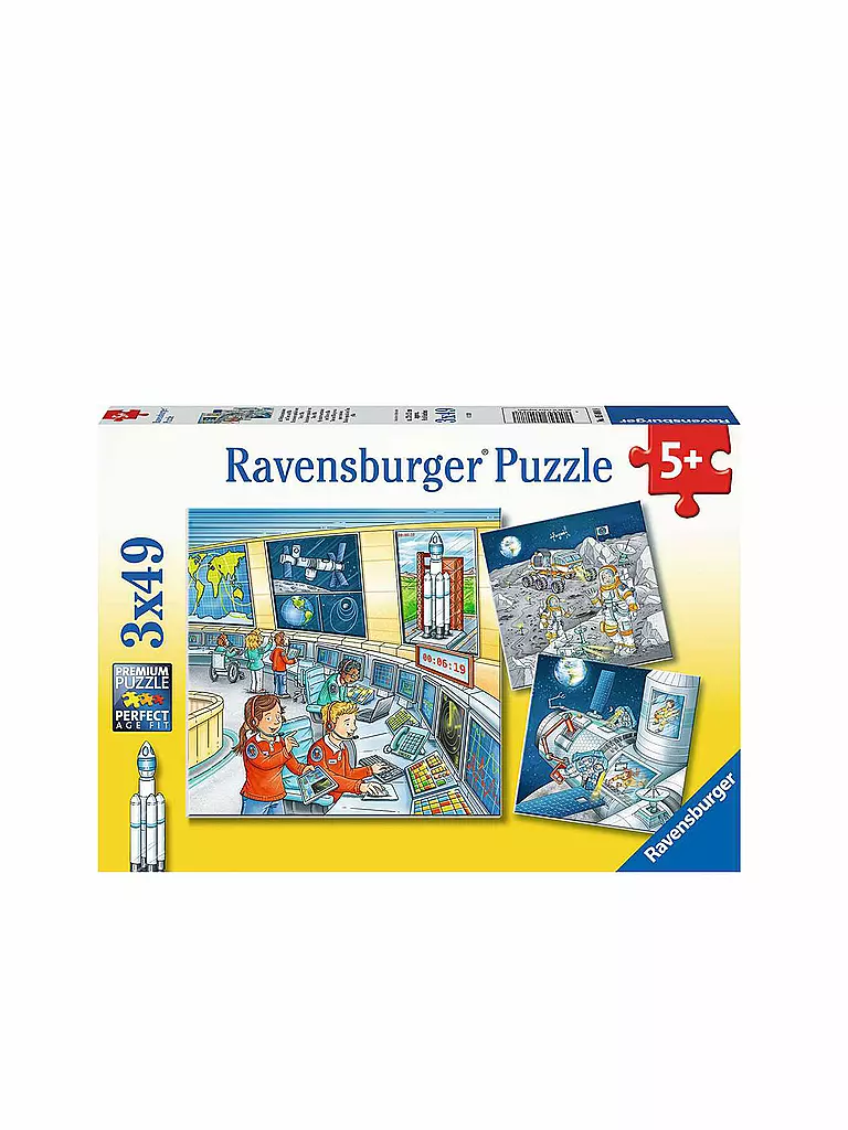 RAVENSBURGER | Kinderpuzzle - Auf Weltraummission mit Tom und Mia 3x49 Teile | keine Farbe