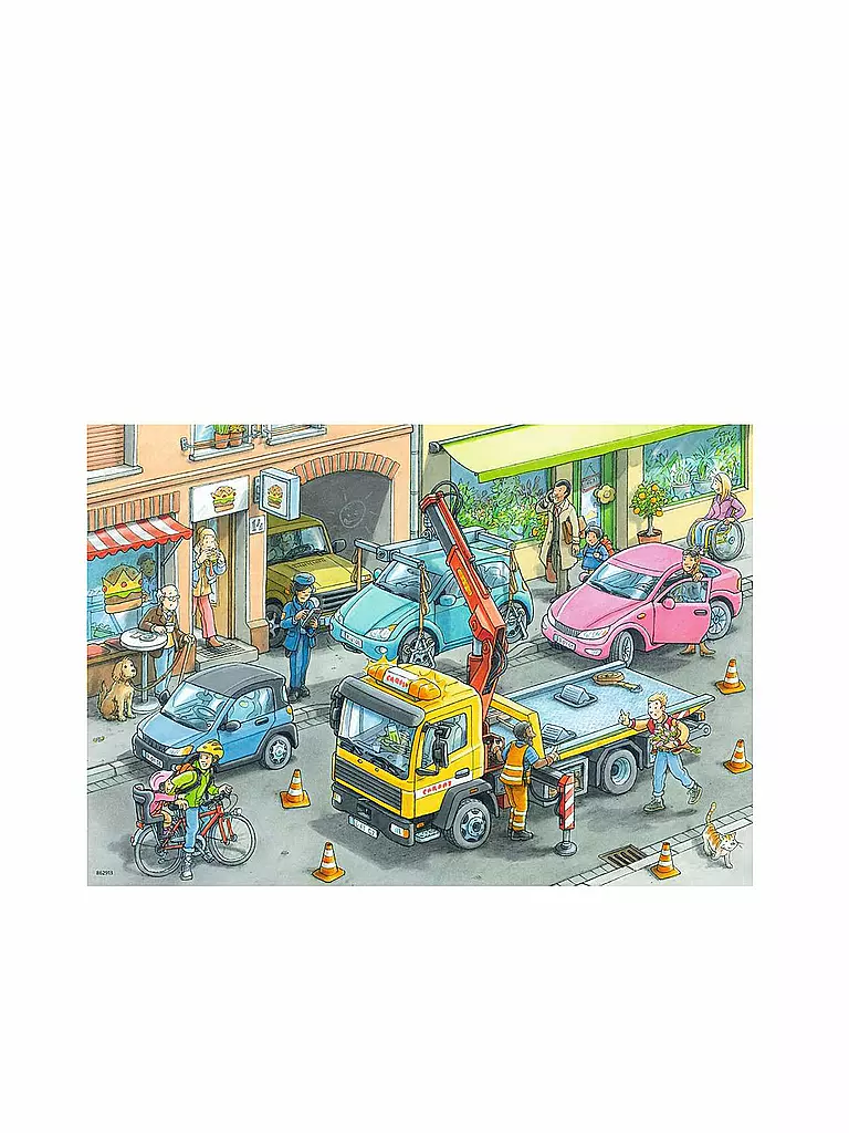 RAVENSBURGER | Kinderpuzzle - Müllabfuhr und Abschleppwagen 2x24 Teile | keine Farbe