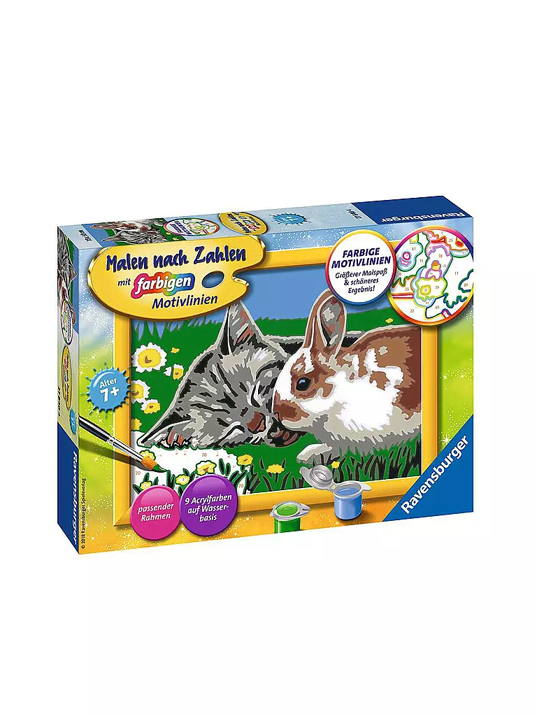 RAVENSBURGER | Malen nach Zahlen - Kätzchen und Häschen | keine Farbe