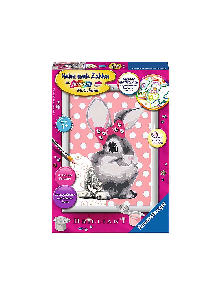 RAVENSBURGER | Malen nach Zahlen - Knuffiges Häschen | transparent