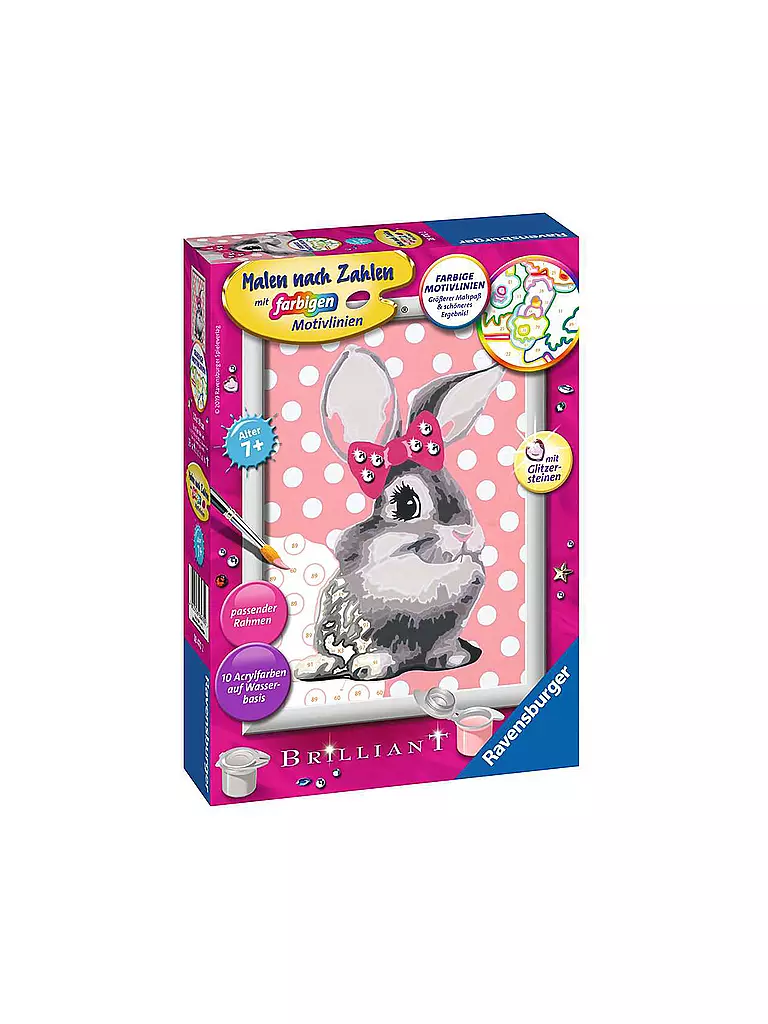 RAVENSBURGER | Malen nach Zahlen - Knuffiges Häschen | transparent