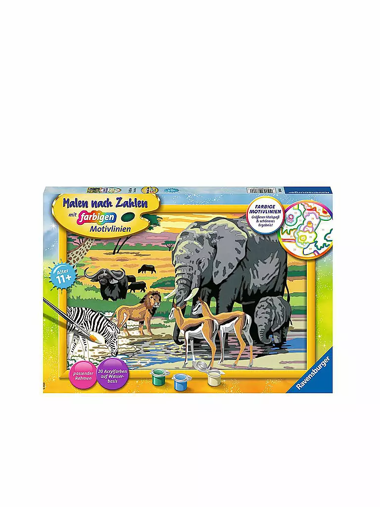 RAVENSBURGER | Malen nach Zahlen - Tiere in Afrika | keine Farbe